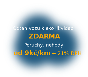 Odtah Praha 999 Kč + 9 Kč mimo Prahu. Jsme plátci DPH